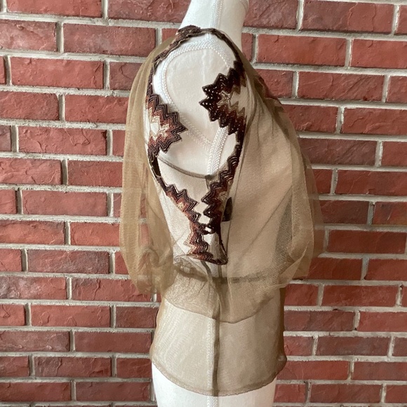 Jean Paul Gaultier Mesh Embroidered Top Made in Italy - Picture 6 of 14